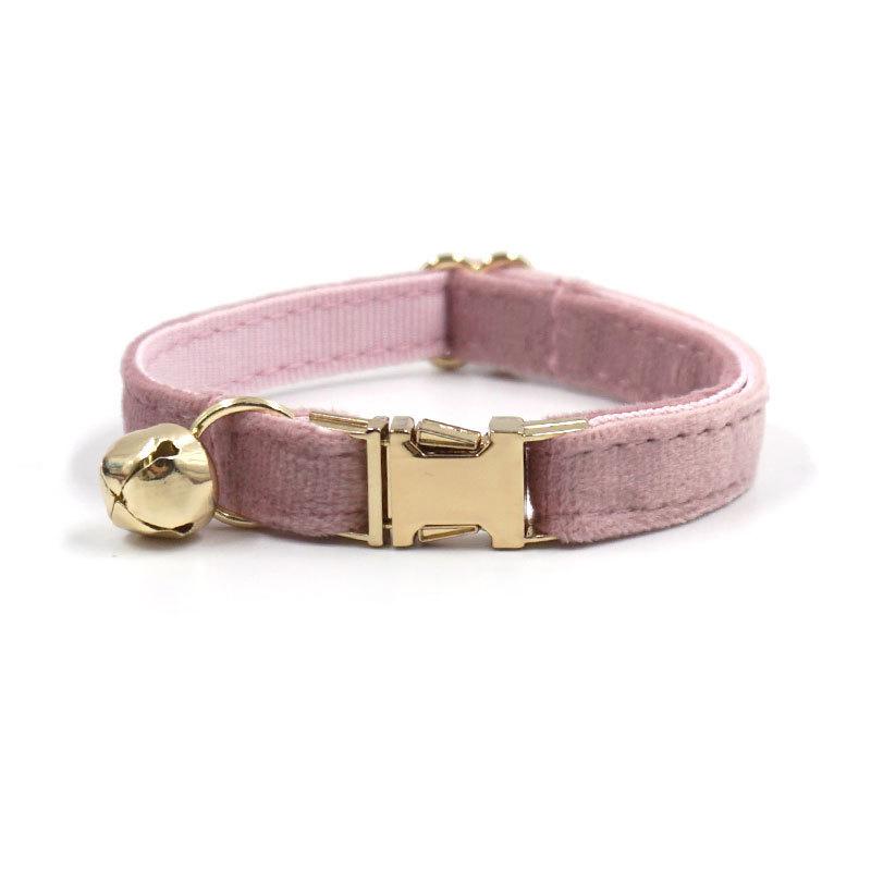 Cat Collar With Solid Color And Bell Decoration For Indoor And Outdoor Use