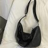Leather Dumpling Shaped Bag Large Capacity Travel Shoulder Bag Japanese Style Crossbody Bag  Sports