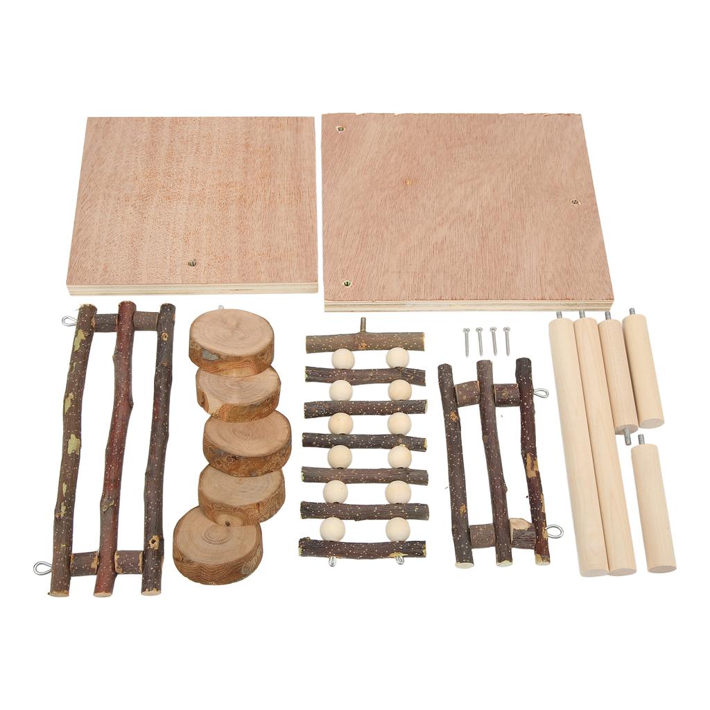 Hamster Climbing Platform 2 Layer Multipurpose Small Pet Wooden Playground for Hamster Syrian Hamster Small Pets