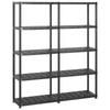 Day and Night - Day and Night Storage Shelves 5 Levels Black Plastic 142x38x170cm