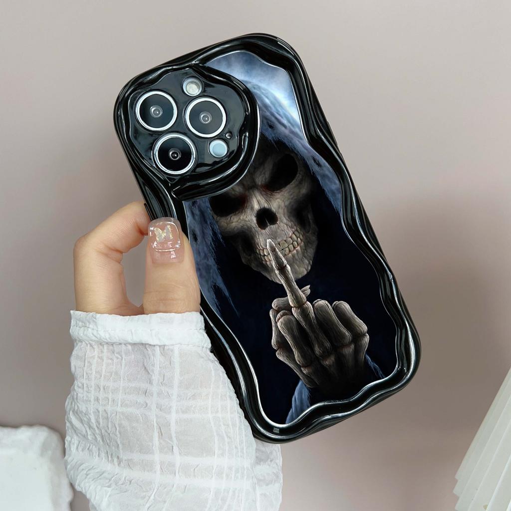 LZ13 Death Prayer Grim Reaper Skull Clear Soft Wave Phone Cases for iPhone 15 13 Pro Max 12 mini 14 8 Plus XS Max XR 6 Protection Back Cover