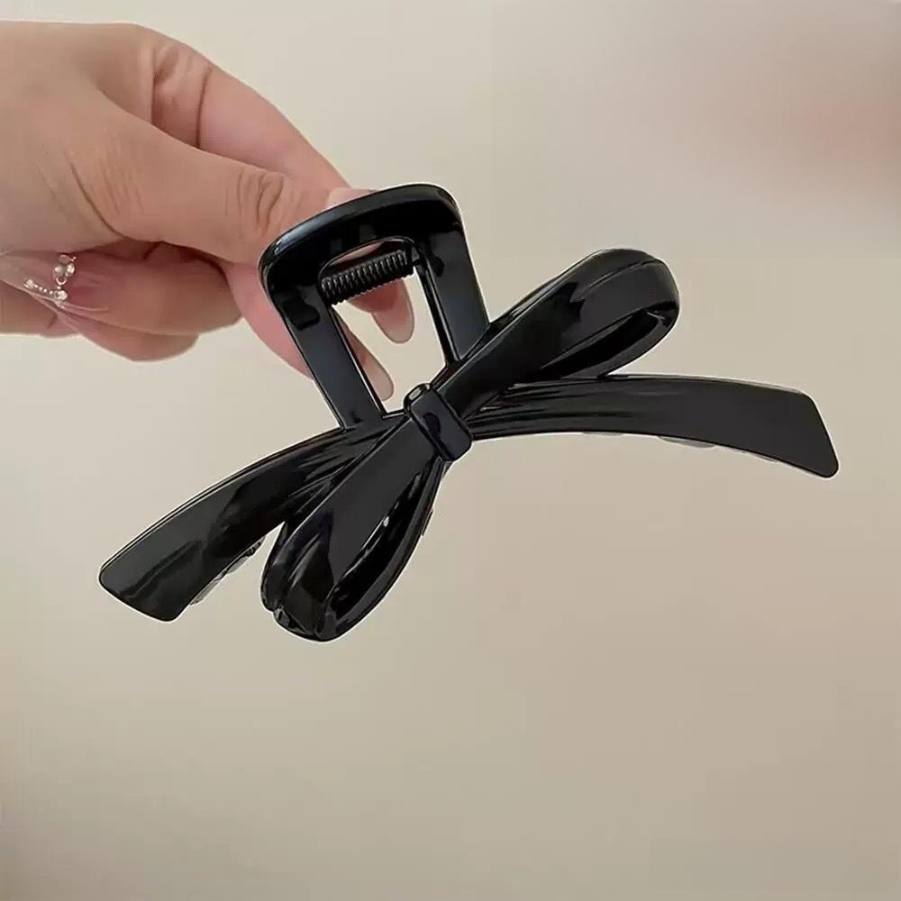 Solid Bow Hair Clips Plastic Barrettes Fashion Hair Claw Clip