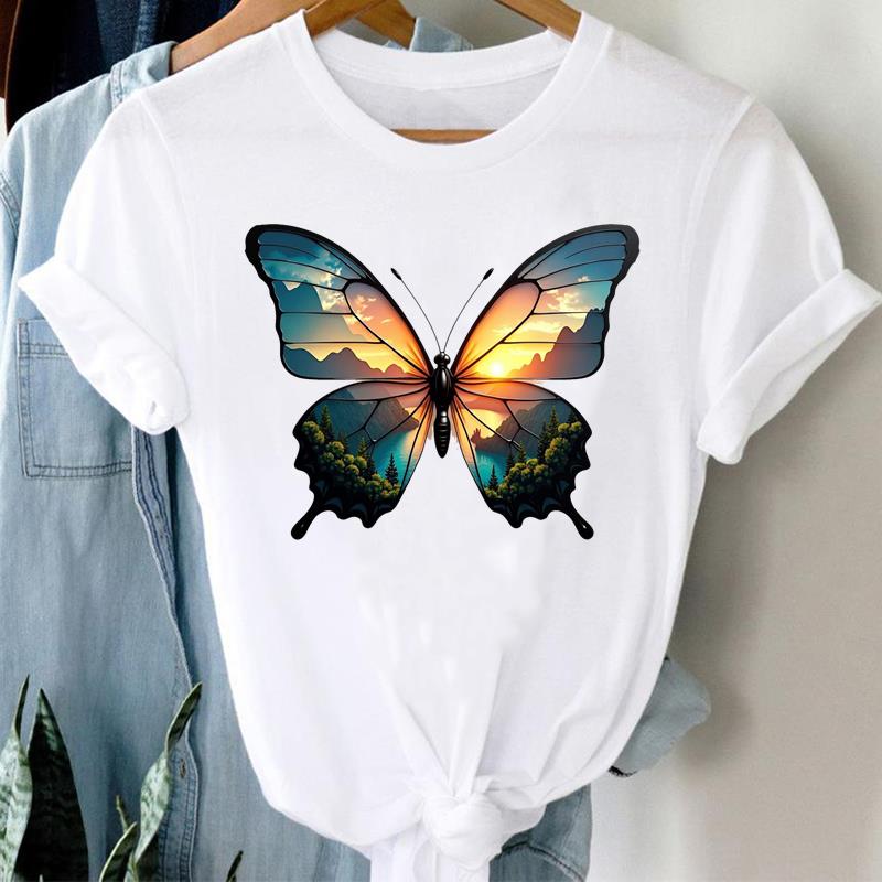 (Asian Size)  Clothing Tee  Sweet Flower Letter 90s Print Lady T Shirt Fashion Women Casual Top Short Sleeve Female Graphic T-shirts