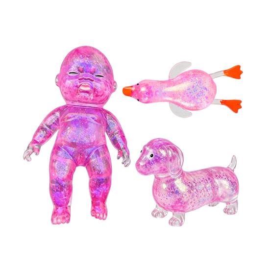 

3Pcs Stress Relief Squeeze Toy Soft Stretchy Jellyfish Dog Duck Baby Pizza Bun Ice Cream Waterdrop Cube Sensory Pinch Toy Party Favors G