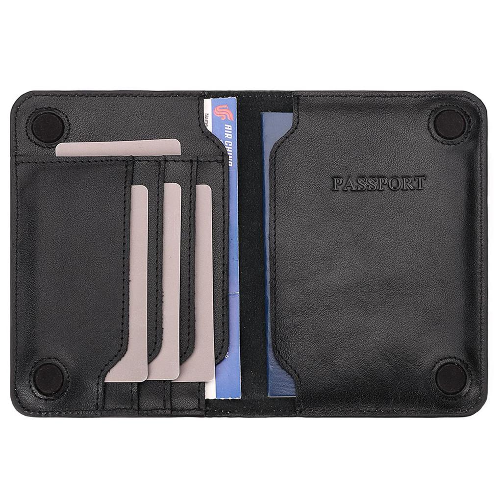 Stylish Passport Holder Durable Wallet Leather Credit Back Card Organizer for Business and Vacation