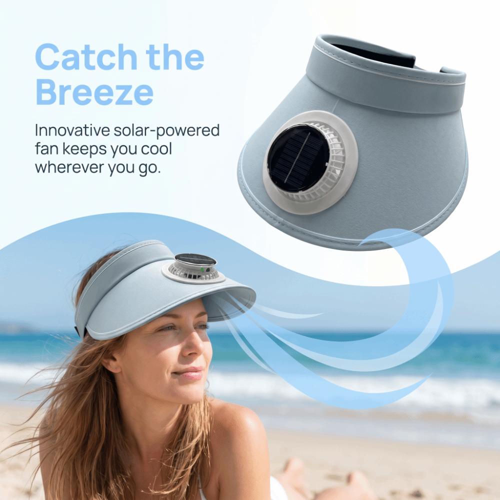 Breathable Sun Hat with Fan Wide Brim Beach Sunshade Hat Outdoor Visor Hat Mountain Climbing
