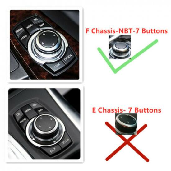 Black ABS Car Central Media Button Repalce Trim For BMW 1 3 5 7 F20 F30 F10 F01