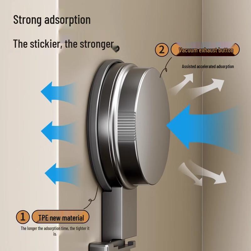 Jibaiju Suction Cup Wall Mount Hook Rack