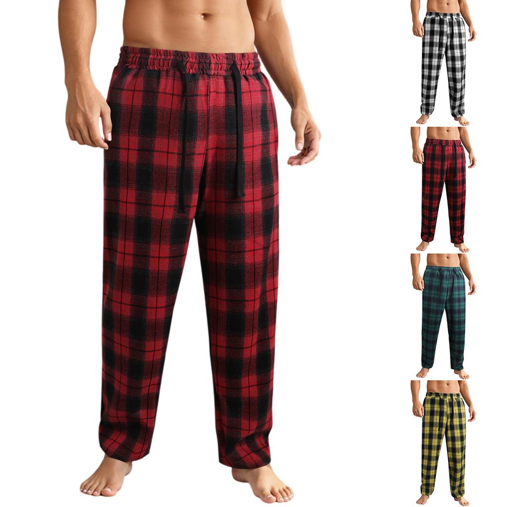 Men's Plaid Stripe Casual Pants Men's Casual Fashion Pajama Pants