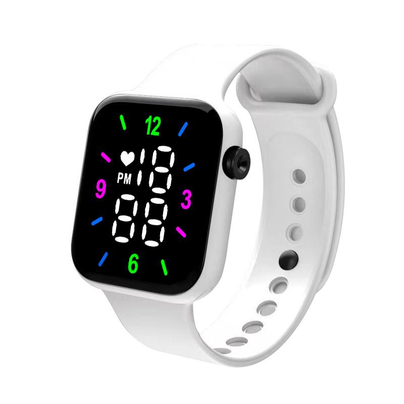 Elektronische Uhr Kinder LED Digital Sportuhr Wasserdicht Modisch Quadratisch Outdoor Silikonarmband für Kinder