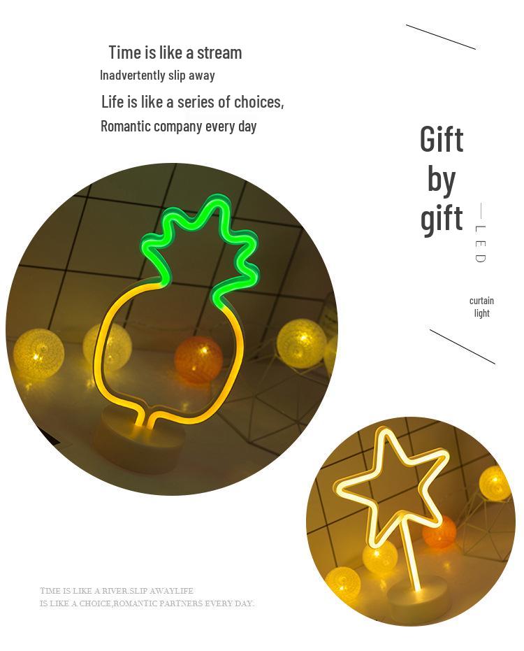 Lumière LED Néon Cactus & Flamant Rose pour Décorations de Fêtes