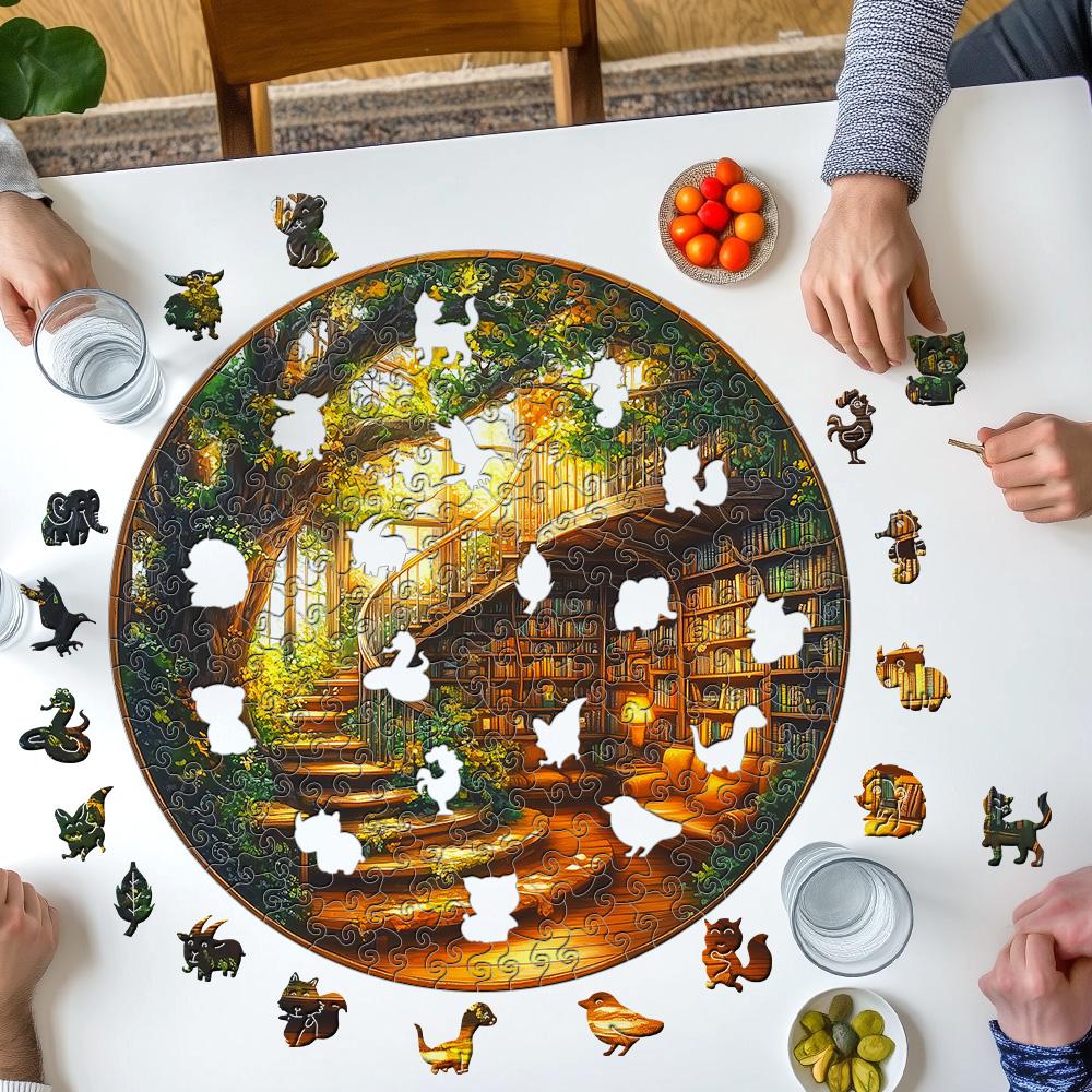 Fantasy Tree Series - Library - Wooden Puzzles Graduation or Birthday Gifts Home Decoration - Adult Puzzles