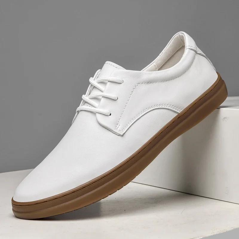 

Fashion Luxury Brand Lace Up Outdoor Oxford Shoes Genuine Leather British Style Casual Shoes Men Office Social Business Mens Dress Shoes 37 белый