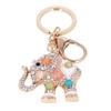 Porte-clés en alliage de zinc en forme d'éléphant avec strass Belle apparence Écologique Tendance