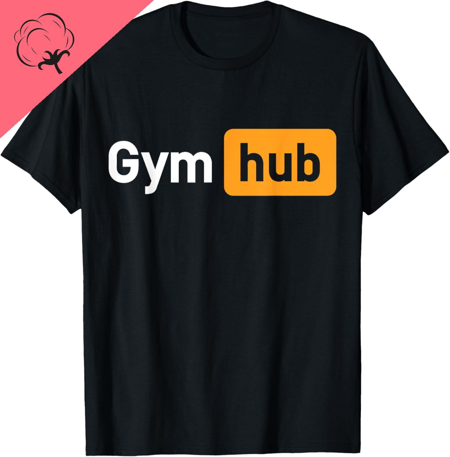Gym Hub Funny Cute Adult Novelty Workout Gym Fitness TShirt Unisex Summer Streetwear Tops Print on DeUnisexd Cotton Ropa Hombre S