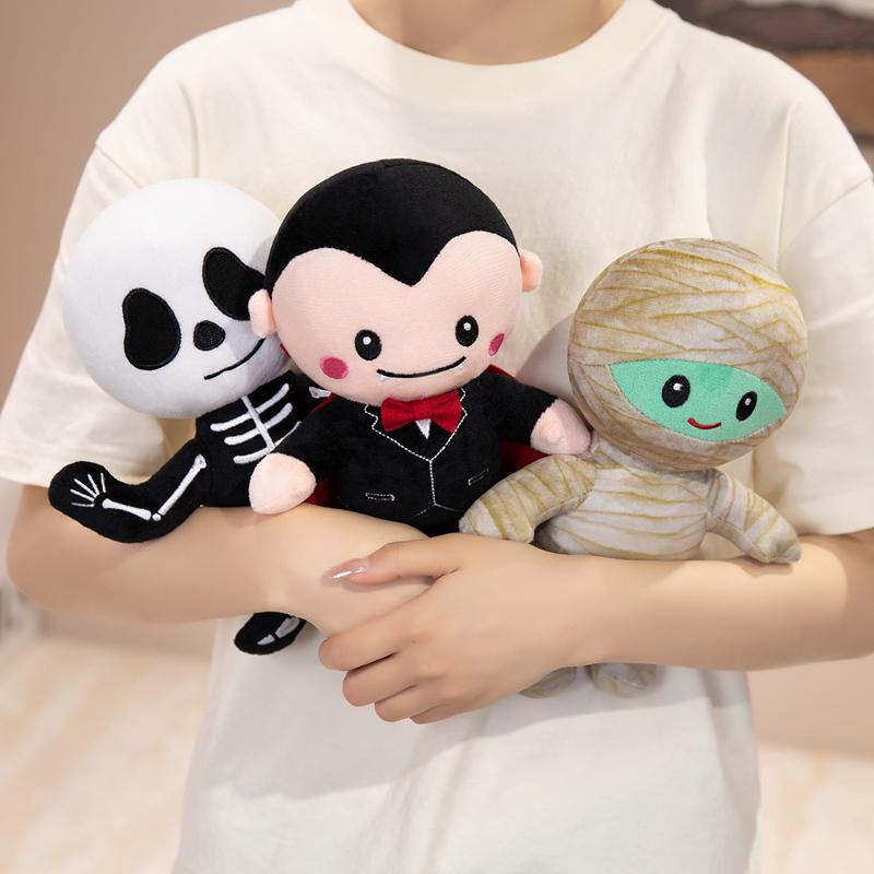 1Pc 25Cm Kawaii Halloween Mummy Skeleton Vampire Plush Dolls Stuffed Soft Toy For Halloween Party Decor Funny Gift