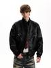 Men's Retro Litchi Pattern PU Leather Winter Motorcycle Jacket