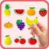 Set di Frutta Cartoon da 10 Pezzi/Laccetto Magnetico, Confezione Regalo Festa di Famiglia con Frutta Cartoon, Riconoscimento Interattivo della Frutta in Famiglia