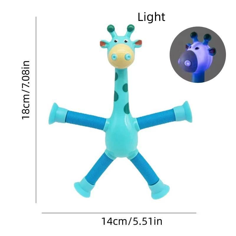 Langhals-Giraffe Stretch-Spielzeug mit Saugnapf und Leuchtfunktion