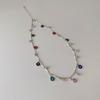 Kleurrijke Natuursteen Patchwork Ketting voor Dames - Elegante, Modieuze, Veelzijdige Sleutelbeenketting