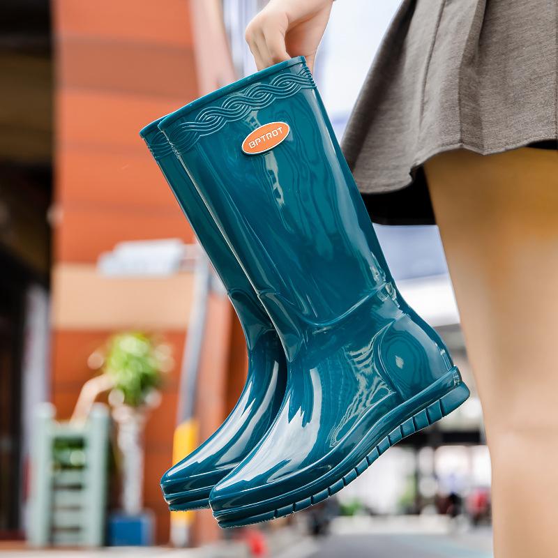 Women's Shoes New Style Simple High-top Women's Rain Shoes Fashion Waterproof Rain Rubber Shoes for Women Outdoor Water Boots
