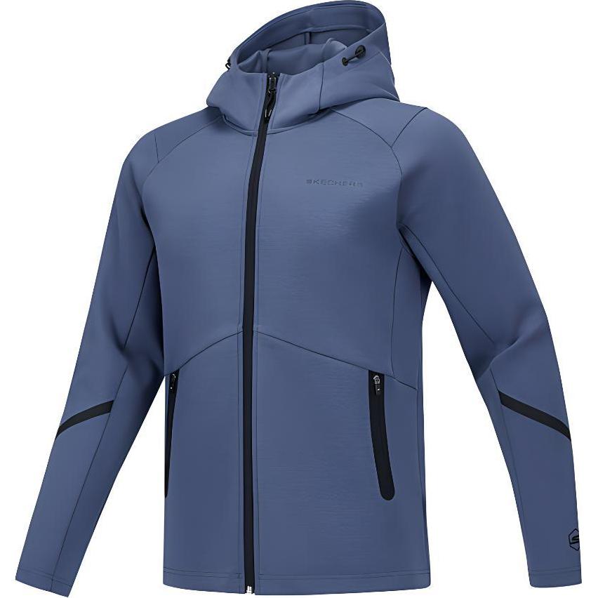 Skechers Comfort Sports Series Hooded Windbreaker Jacket Men Jackets Indigo P125M024-0479 M