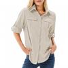 Womens Fishing Shirts Uv Block Quick Dry Long Sleeve Cargo Shirts Breathable Mesh Outdoor Trekking Hiking Blouses