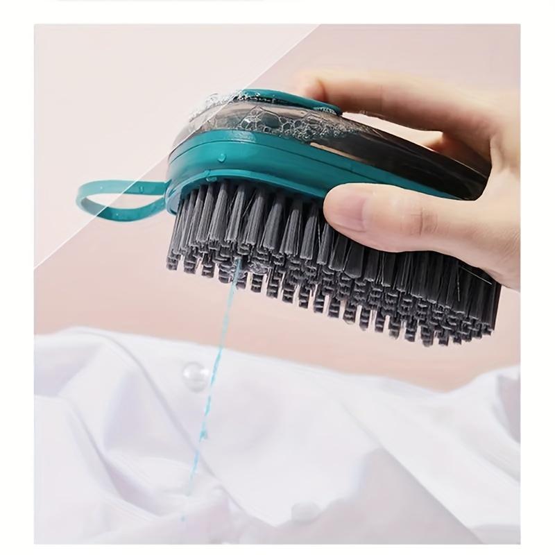 Easy-to-Use, Multi-Purpose Liquid-Filled Cleaning Brush - Durable Plastic, Blue & Gray, Ideal for Shoes, Clothes, and Home Surfaces
