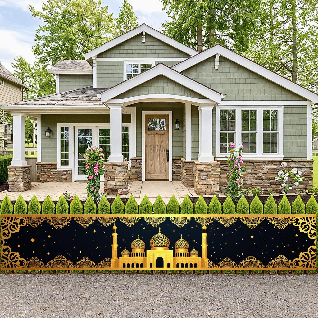 Islamic Mosque Large Tapestry for Ramadan Eid Mubarak Prayer Backdrop Curtains Wall Hanging Decor Muslim Scenic Banner