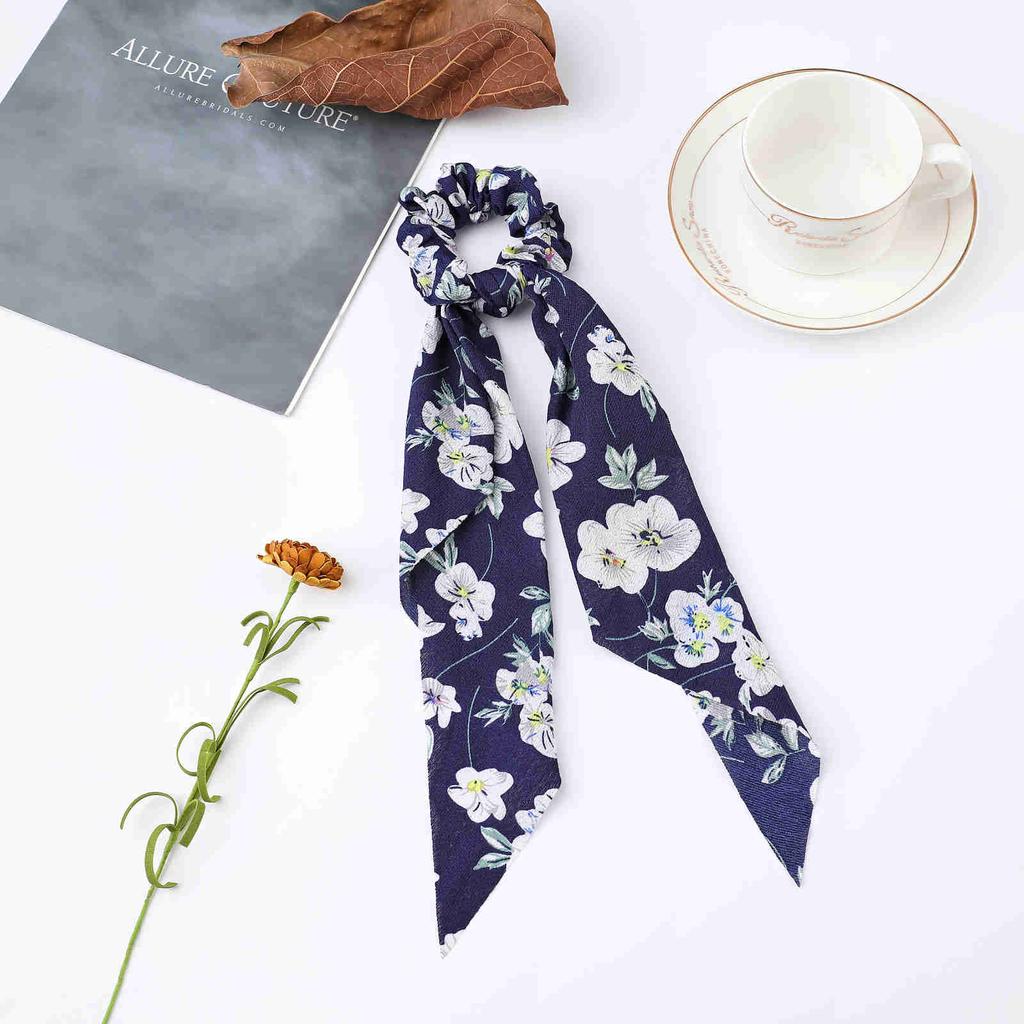 Fashion Dots Scrunchies Long Rope Korean Ties For Women Ponytail Scarf Sweet Elastic Band Hair Accessories