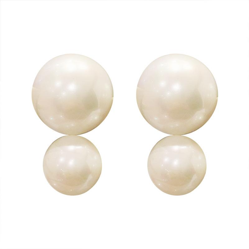 Gentle retro size pearl temperament earrings personality exaggerated fashion stud earrings women