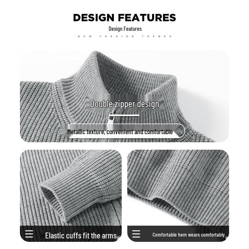 Jeep Men's Retro Knit Stand-Collar Cardigan