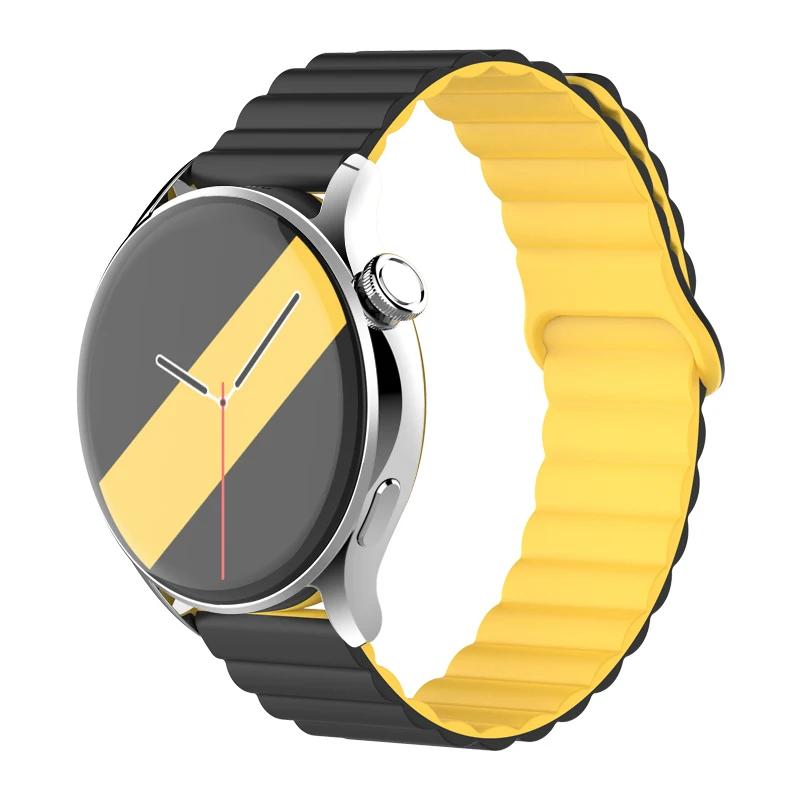 Silicone Magnetic Loop For Samsung Galaxy Watch 7 6 5 Pro 4 Classic Active Link Band Bracelet Huawei GT 2-2e 3-4 20mm 22mm Strap