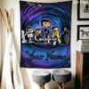 Name Custom Cartoon Coraline Wall Tapestry Aesthetic Wall Hanging Printed Fabric Blanket Decorative Tapestries for Bedroom Living Room Home Decor