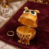 Zinc Alloy Owl Trinket Box Enameled Finish Owl Keepsake Box Classic Ring Holder Box  For Rings
