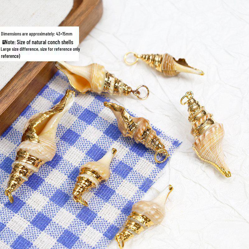 Electroplated Shell Conch Edge Jewelry Kit for DIY Necklaces & Earrings