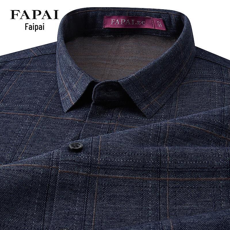 FAPAI Men s Wool Blend Plaid Long Sleeve Shirt 4XL