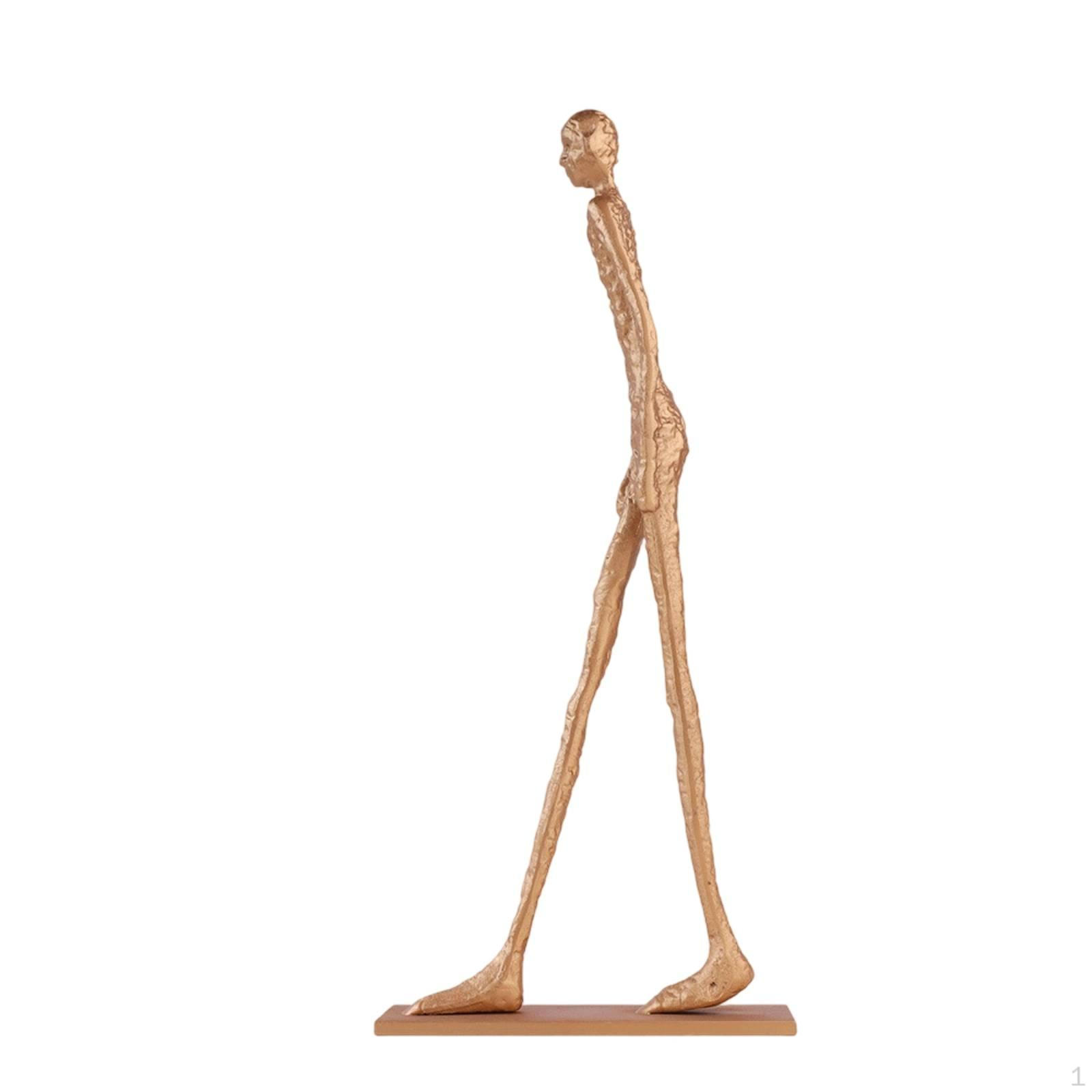 Cast Iron Figurine Minimalist Abstract Human Sculpture Modern with Rectangular Base for