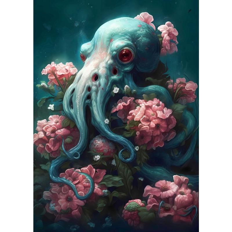 Fantasy Flower Animal Posters Prints Hummingbird Kingfisher Bird Horse Canvas Painting Wall Art Pictures Home Living Room Decor