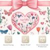 1 Valentine'S Day Shower Curtain - Polyester Bathroom Decor With Floral Heart And Butterfly Pattern, Perfect For All Seasons