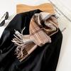 Imitation cashmere scarf new fashion versatile atmosphere tassel plaid scarf women's warm scarf