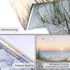 Ocean Beach Tapestry Wall Hanging, Sunset Seabird and Beach with Grass Wall Tapestry Natural Landscape Tapestries for Bedr