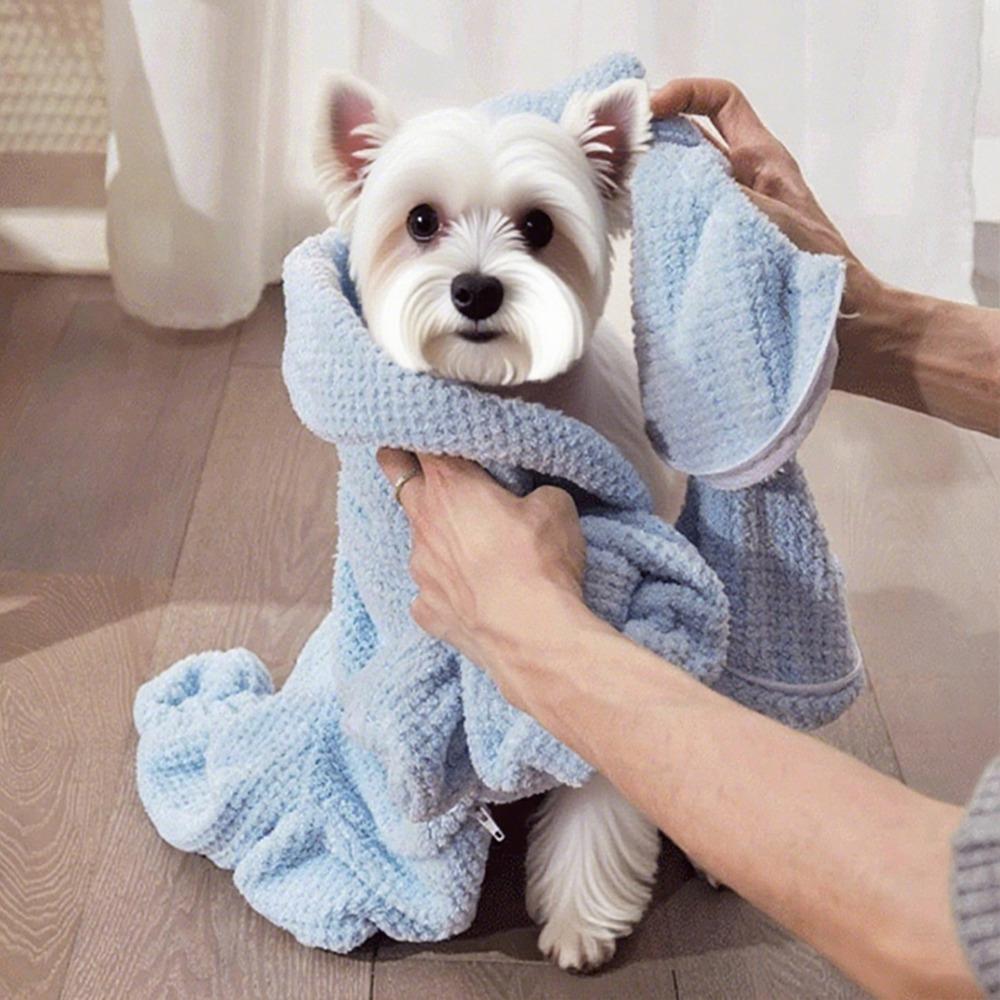 Full-Coverage Pet Bathrobe Quick-Dry Pet Bath Towel Practical Dog Drying Coat  Winter