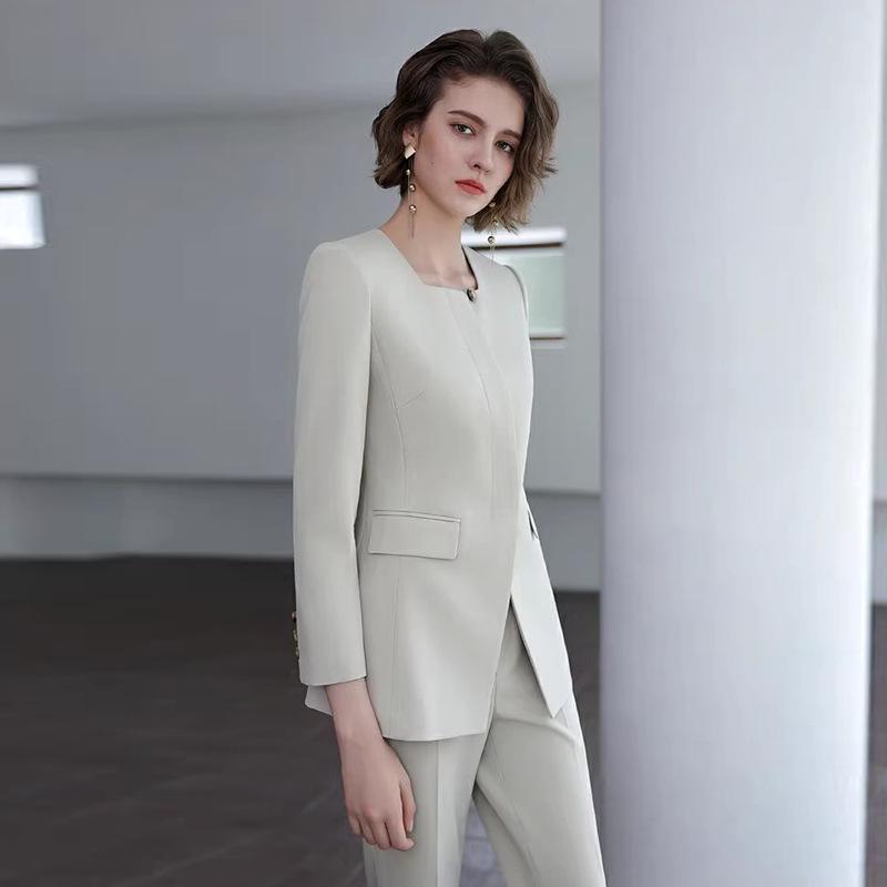 Autumn Apricot Suit Set: Socialite Chic, National Style for Professional Commuting and Formal Workwear