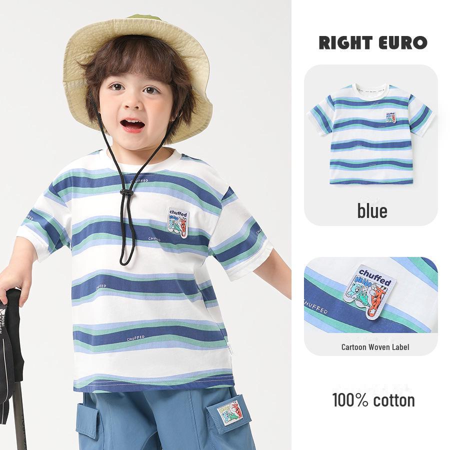 Boys' Cotton Short-Sleeve Summer T-Shirt - Lightweight Children's Top