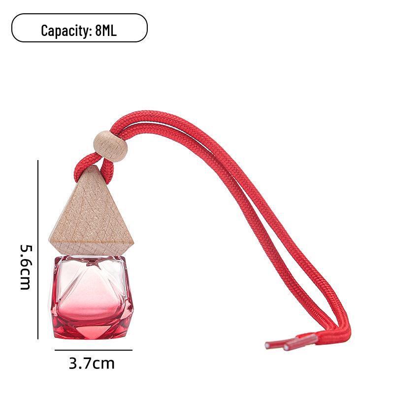 Colored Glass Car Air Freshener Bottle with Lanyard – Rearview Mirror Pendant & Essential Oil Diffuser