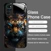 Golden Black Tiger Stripe Flame Print Tempered Glass Phone Case for Motorola Moto G85 G84 G75 Edge 50 Fusion 40 Neo 30 Pro Cover