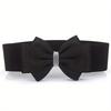 Large Elastic Bow Solid Color Wide Waistband Women'S Decorative Belt With Elastic Waist Seal Korean Version