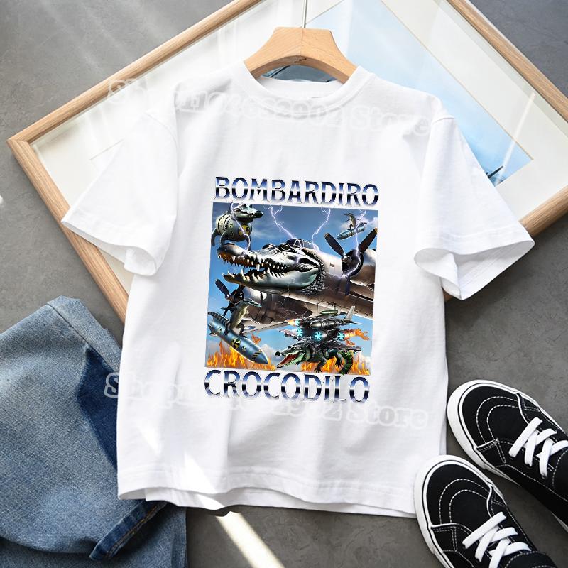 Italian Brainrot Kids Clothes Boys Girls T-shirts Tung Tungtung Sahur Cotton Tee Telala Funny Shark Summer Child Tops Party Gift