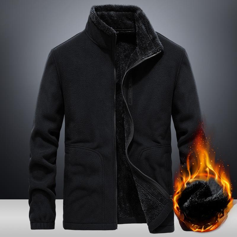 Autumn New Outdoor Fleece Jacket Men's Cardigan Casual Loose Large Size Jacket Young Men's Autumn Clothing